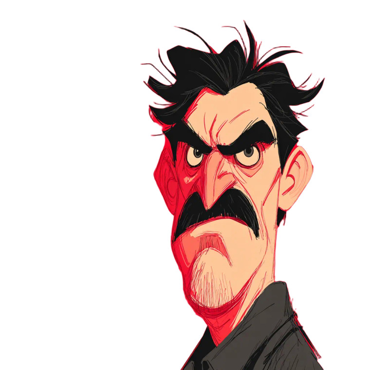 Evil Mustache Portrait Vinyl Car Decal Sticker – Waterproof & UV-Resistant 3.4133333333333336"