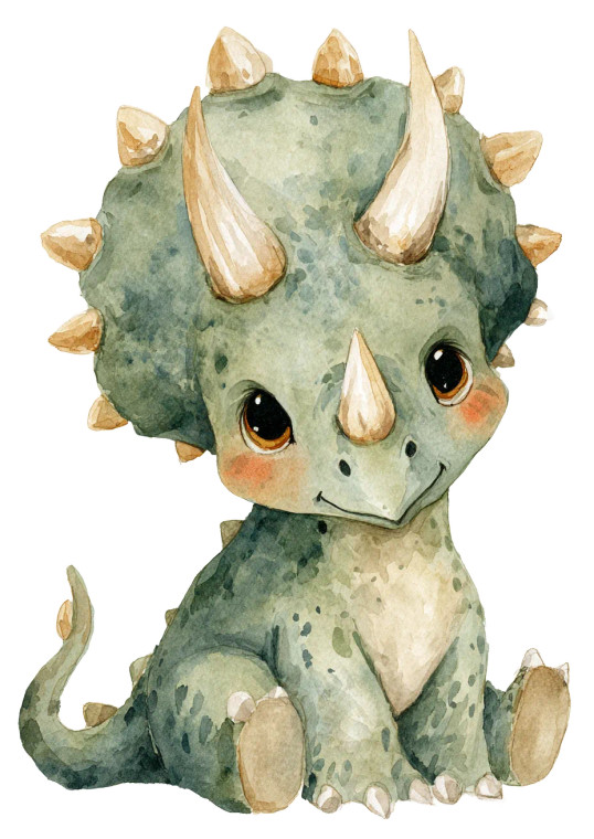 Cute Green Triceratops Vinyl Car Decal Sticker – Waterproof & UV-Resistant 8.746666666666666"