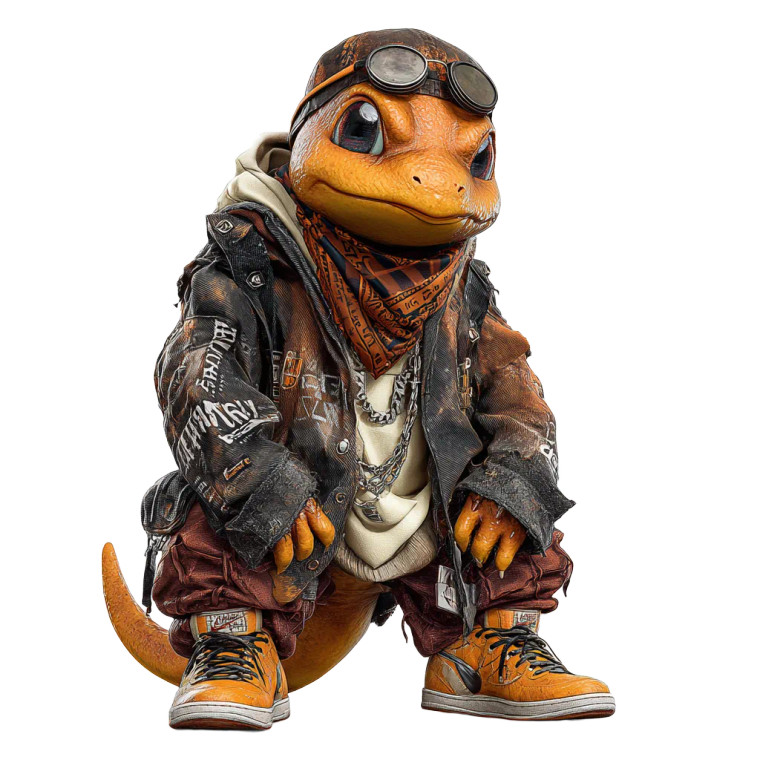 Hip Hop Charmander Vinyl Car Decal Sticker – Waterproof & UV-Resistant 3.4133333333333336"