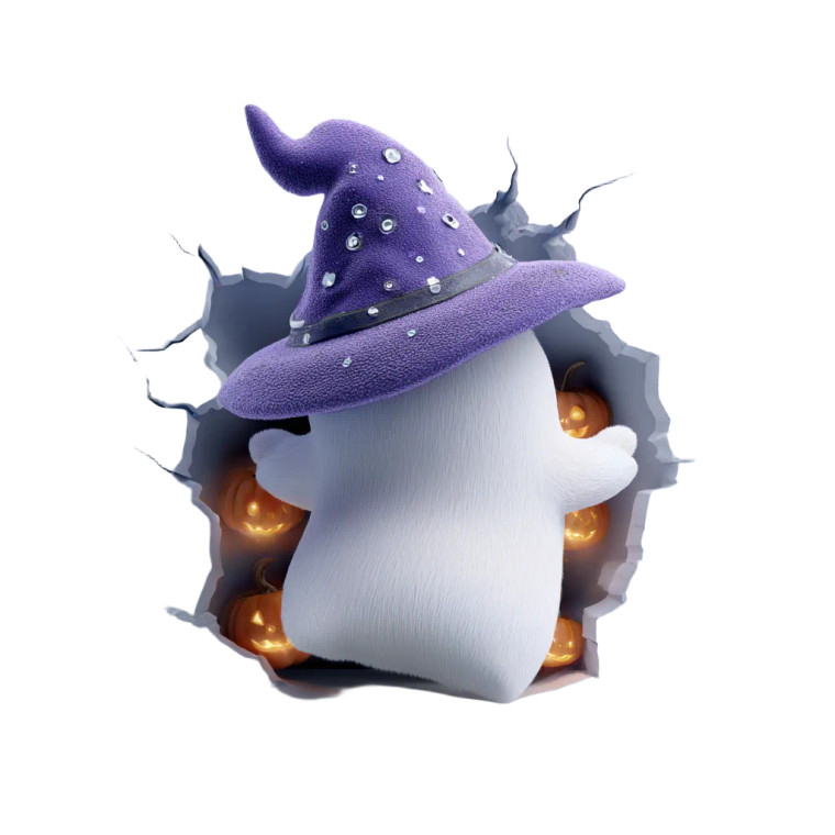 Cute Halloween Ghost V2 Vinyl Car Decal Sticker – Waterproof & UV-Resistant 3.4133333333333336"