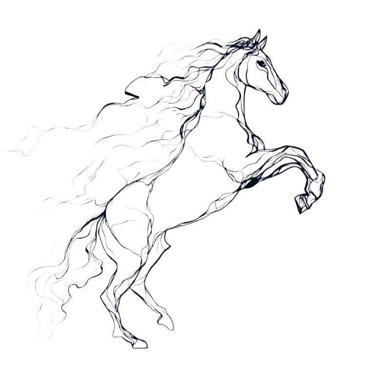 Leaping Paper Horse Vinyl Car Decal Sticker – Waterproof & UV-Resistant 3.4133333333333336"