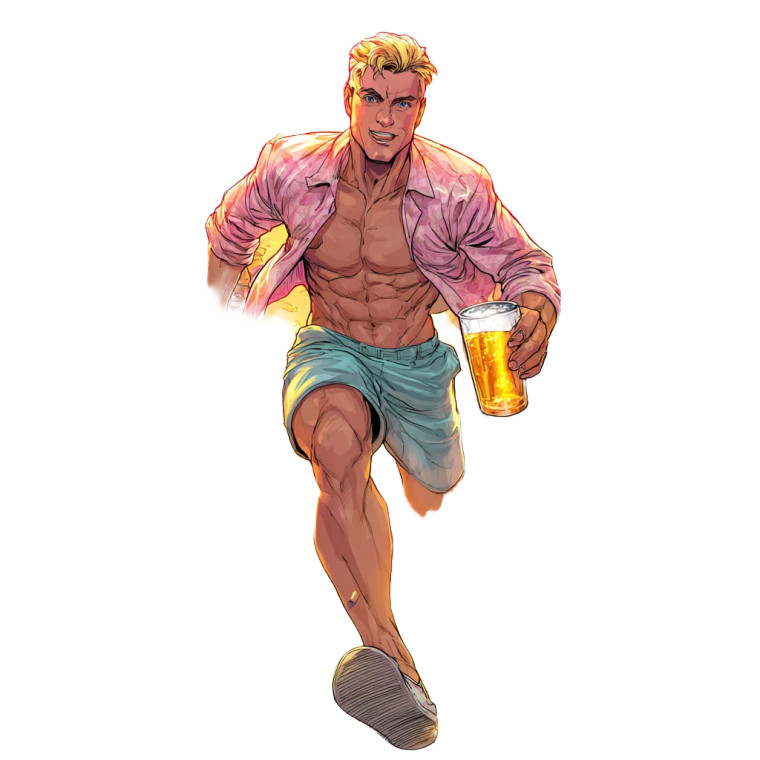 Drunken Beach Runner Vinyl Car Decal Sticker – Waterproof & UV-Resistant 6.826666666666667"