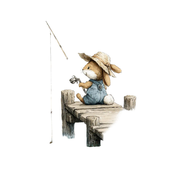 Fishing Animal Friend Vinyl Car Decal Sticker – Waterproof & UV-Resistant 3.4133333333333336"
