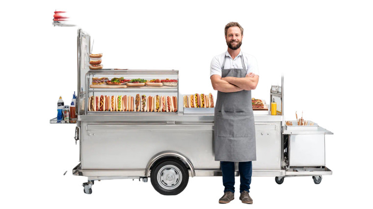 Hotdog Cart Vendor Vinyl Car Decal Sticker – Waterproof & UV-Resistant 2.72"