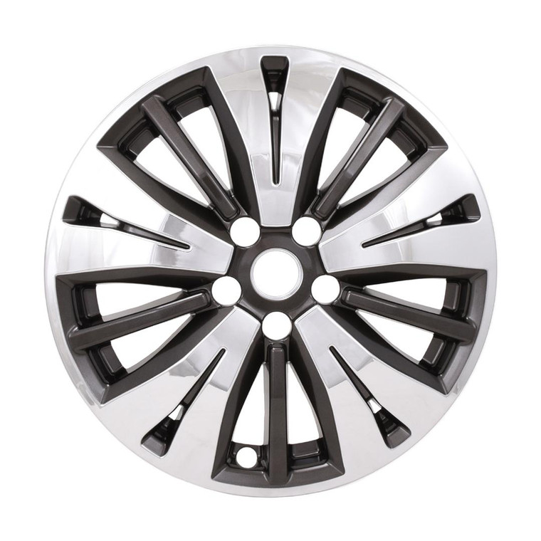 18" 15 Spokes Wheel Skins | Snap-On ABS Chrome/Charcoal | Pathfinder 2017-2020