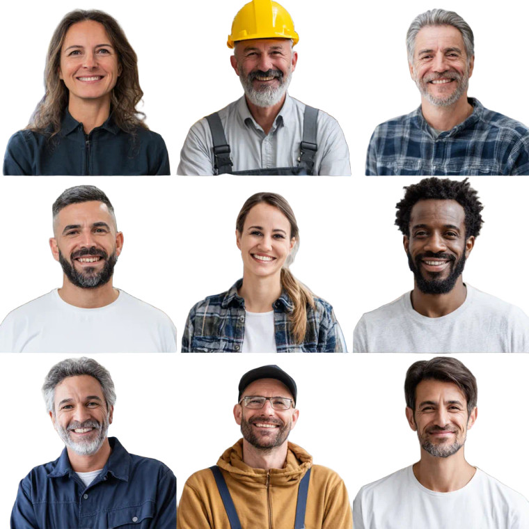 Warehouse Workers Headshots Vinyl Car Decal Sticker – Waterproof & UV-Resistant 6.826666666666667"