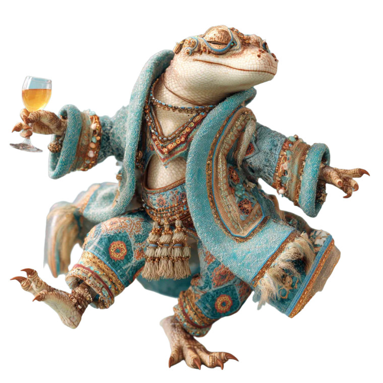 Dancing Reptilian Reveler Vinyl Car Decal Sticker – Waterproof & UV-Resistant 3.4133333333333336"