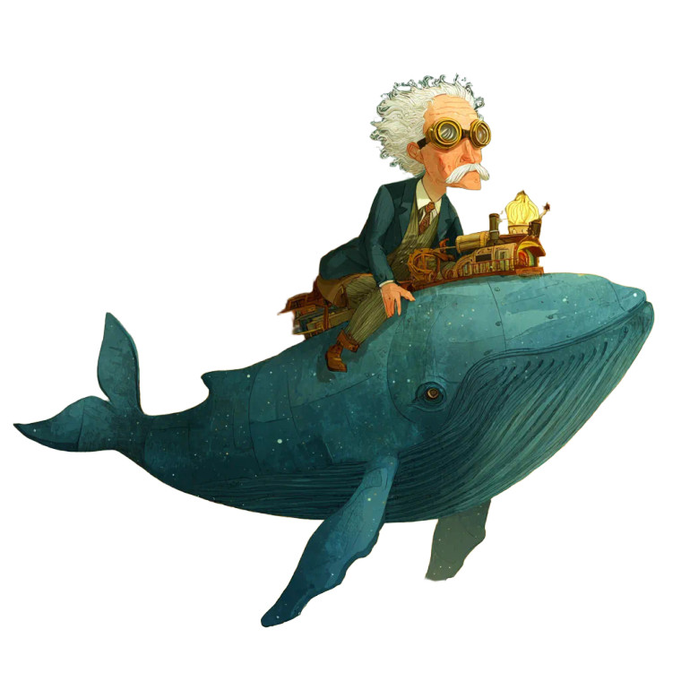 Steampunk Whale Vision Vinyl Car Decal Sticker – Waterproof & UV-Resistant 3.4133333333333336"