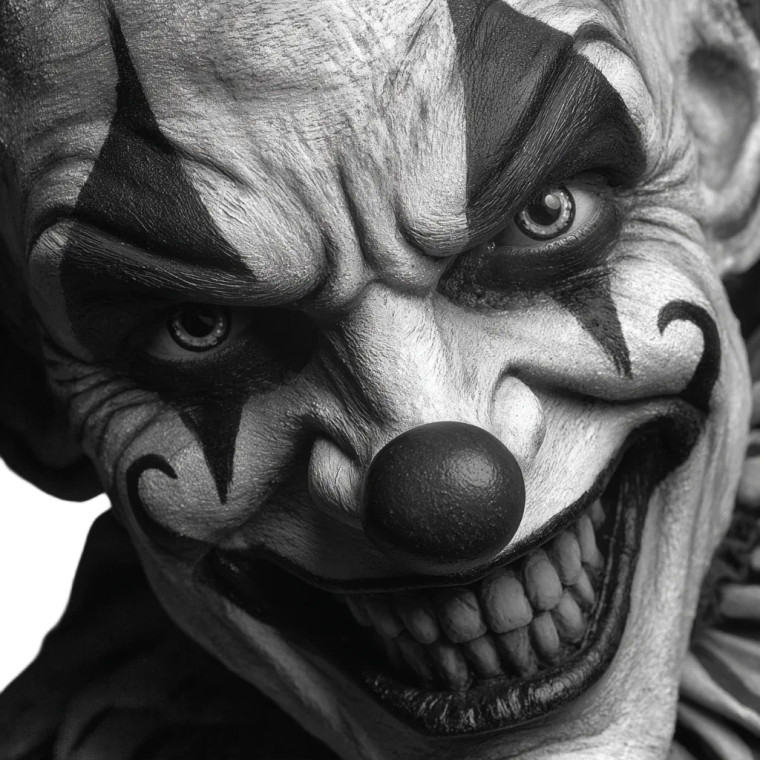 Deranged Clown Portrait Vinyl Car Decal Sticker – Waterproof & UV-Resistant 3.4133333333333336"