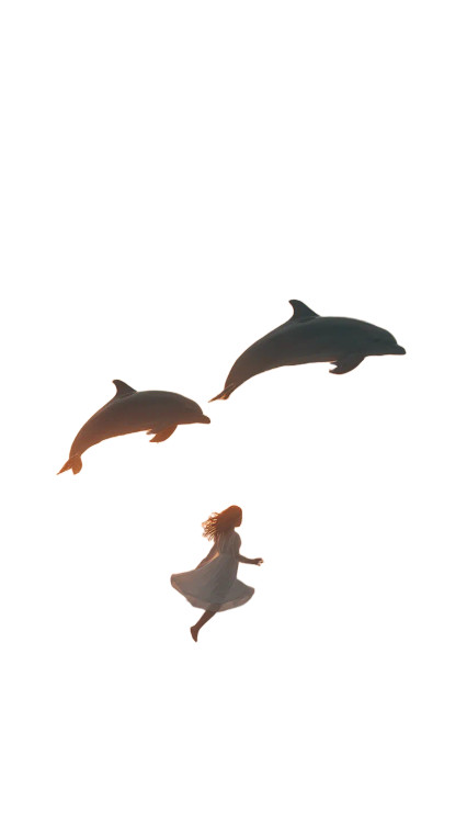 Dolphins And Girl Vinyl Car Decal Sticker – Waterproof & UV-Resistant 4.8533333333333335"