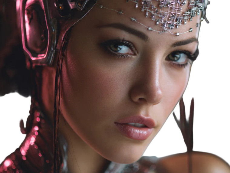 Futuristic Woman V10 Vinyl Car Decal Sticker – Waterproof & UV-Resistant 6.1866666666666665"