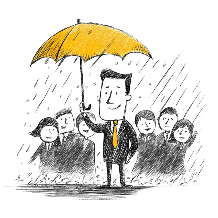 Leader With Umbrella Vinyl Car Decal Sticker – Waterproof & UV-Resistant 3.4133333333333336"