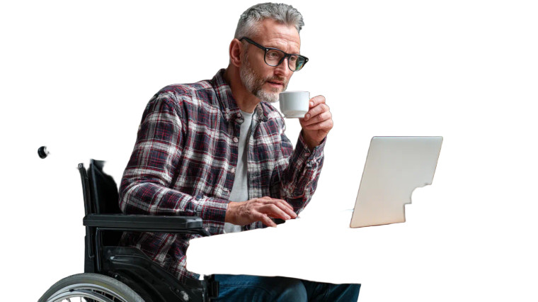 Man In Wheelchair V3 Vinyl Car Decal Sticker – Waterproof & UV-Resistant 5.4