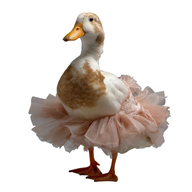 Duck In Tutu Vinyl Car Decal Sticker – Waterproof & UV-Resistant 6.826666666666667"
