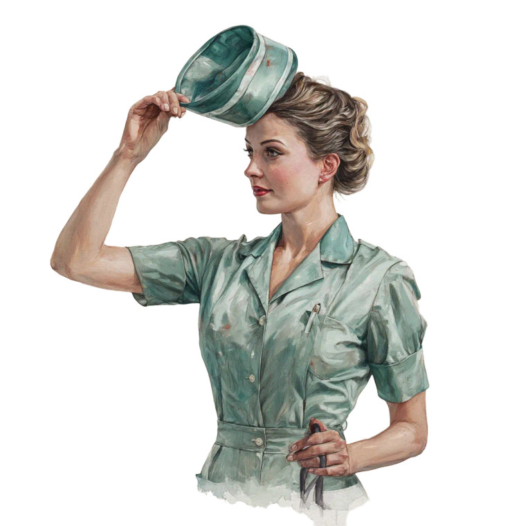 Nurse Bowing Vinyl Car Decal Sticker – Waterproof & UV-Resistant 3.4133333333333336"