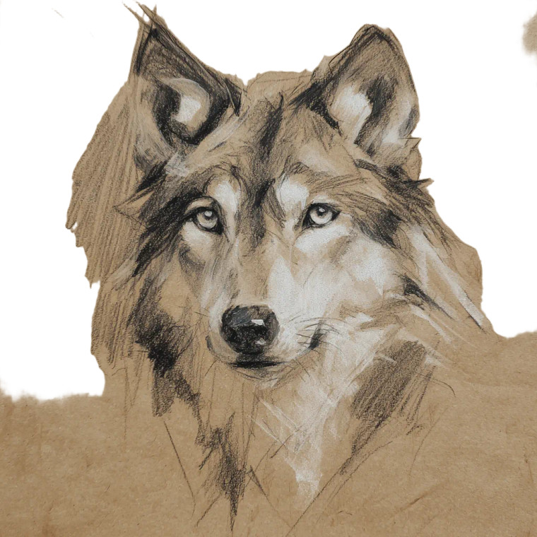 Abstract Wolf Sketch Vinyl Car Decal Sticker – Waterproof & UV-Resistant 3.4133333333333336"