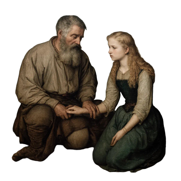 Renaissance Father Daughter Vinyl Car Decal Sticker – Waterproof & UV-Resistant 6.826666666666667"
