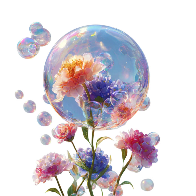 Bubbled Flower Vinyl Car Decal Sticker – Waterproof & UV-Resistant 3.4133333333333336"
