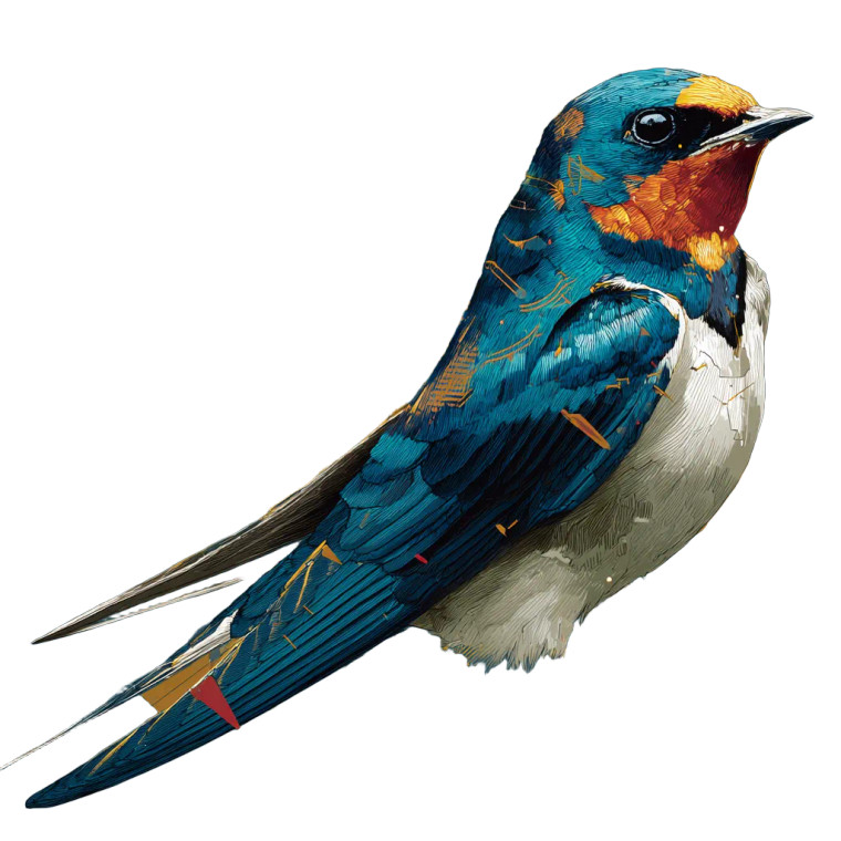 Swallow Mascot Vinyl Car Decal Sticker – Waterproof & UV-Resistant 6.826666666666667"