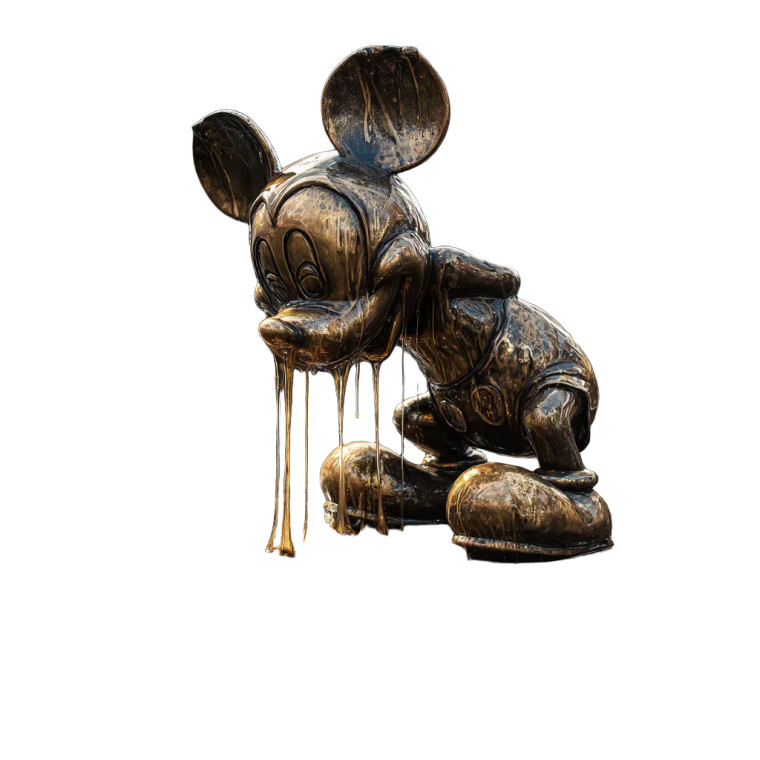 Melting Mickey Statue Vinyl Car Decal Sticker – Waterproof & UV-Resistant 3.4133333333333336"