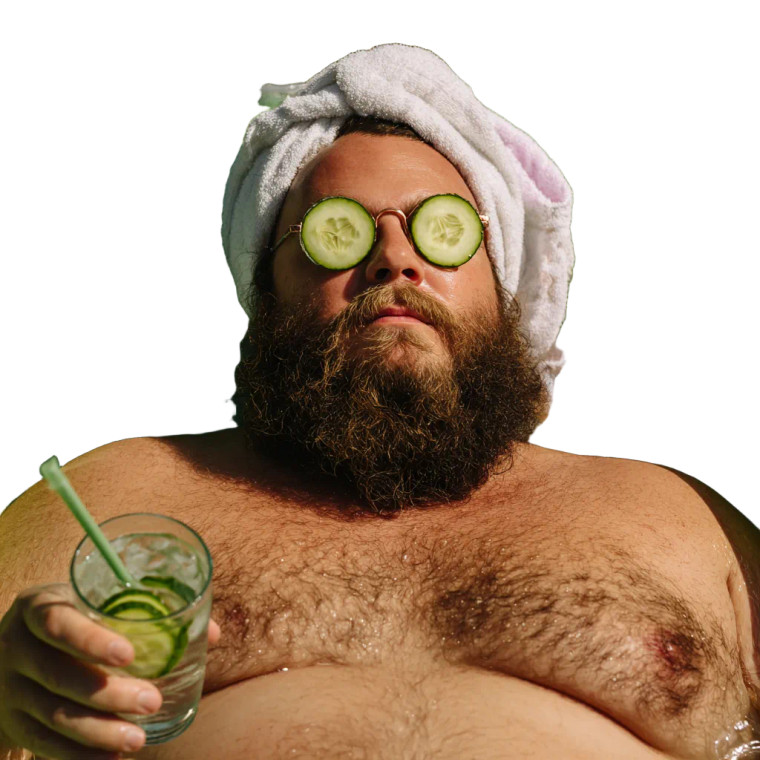 Overweight Man Relaxing Vinyl Car Decal Sticker – Waterproof & UV-Resistant 3.4133333333333336"
