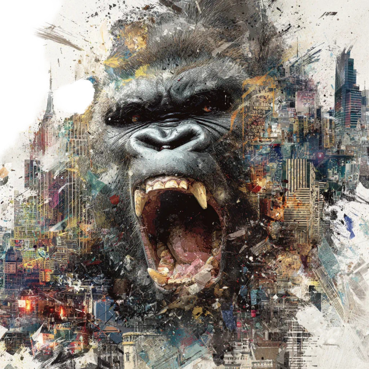 Gorilla Rampage Vinyl Car Decal Sticker – Waterproof & UV-Resistant 3.4133333333333336"