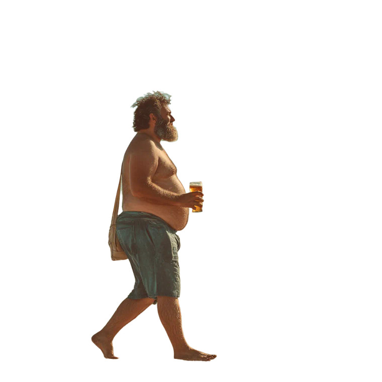 Beach Beer Guy Vinyl Car Decal Sticker – Waterproof & UV-Resistant 3.4133333333333336"