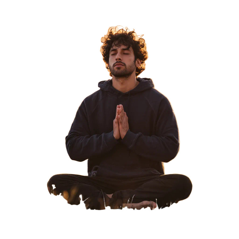 Meditating Young Man V4 Vinyl Car Decal Sticker – Waterproof & UV-Resistant 3.4133333333333336"
