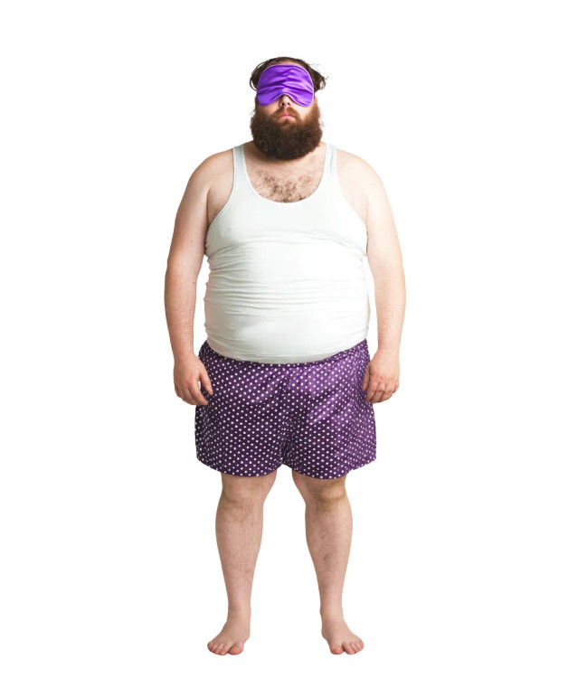 Sleepy Overweight Man Vinyl Car Decal Sticker – Waterproof & UV-Resistant 8.0"