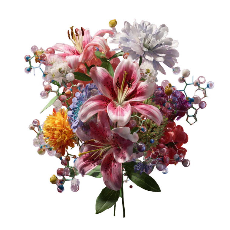 Protein Flower Bouquet Vinyl Car Decal Sticker – Waterproof & UV-Resistant 3.4133333333333336"