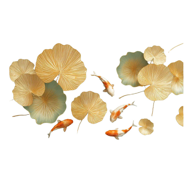 Golden Lotus Fish Vinyl Car Decal Sticker – Waterproof & UV-Resistant 3.4133333333333336"