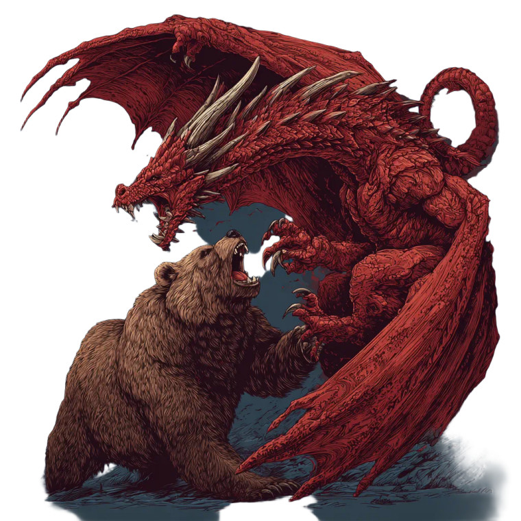 Dragon Vs Bear Vinyl Car Decal Sticker – Waterproof & UV-Resistant 3.4133333333333336"