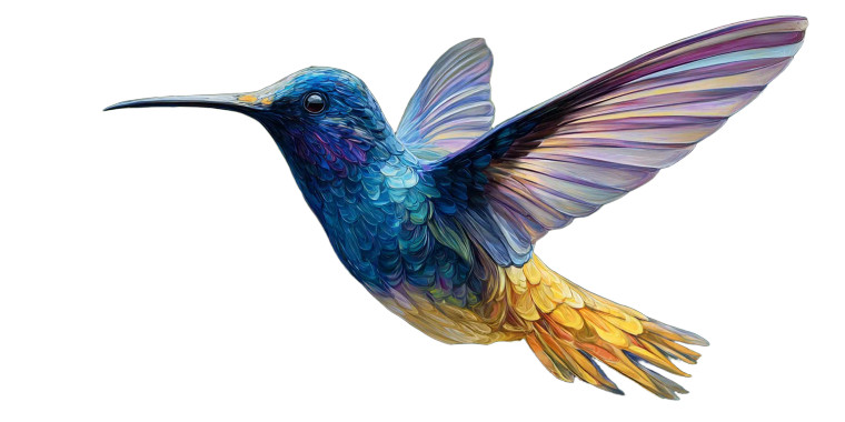 Hummingbird In Flight V5 Vinyl Car Decal Sticker – Waterproof & UV-Resistant 2.56"