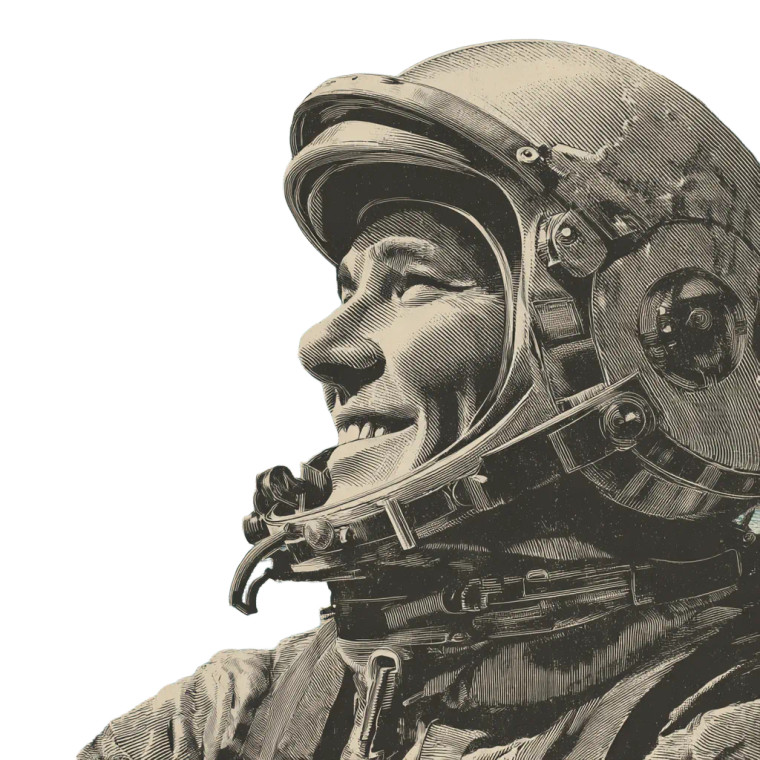 Smiling Astronaut V2 Vinyl Car Decal Sticker – Waterproof & UV-Resistant 3.4133333333333336"