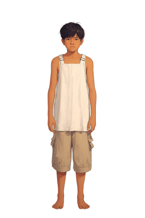 Vietnamese Boy Portrait Vinyl Car Decal Sticker – Waterproof & UV-Resistant 8.96"