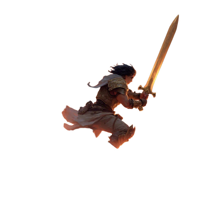 Golden Sword Hero Vinyl Car Decal Sticker – Waterproof & UV-Resistant 3.4133333333333336"
