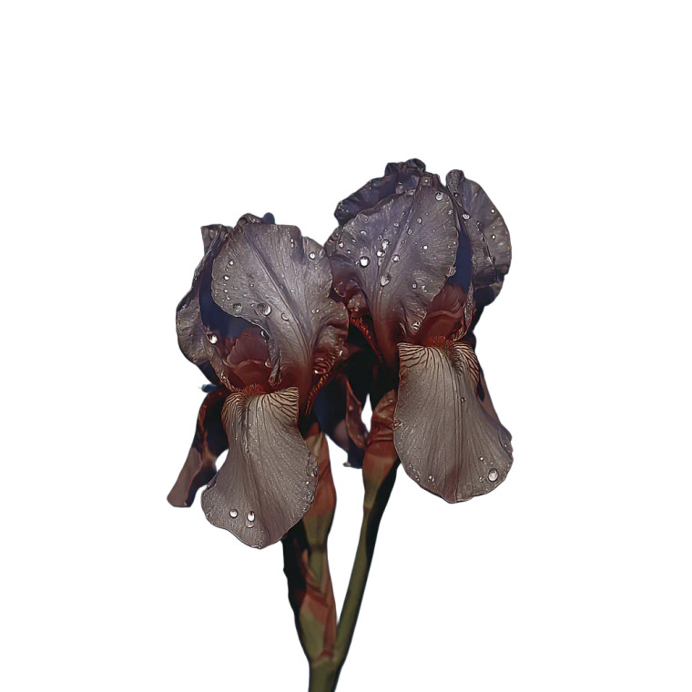 Dewy Iris Flowers Vinyl Car Decal Sticker – Waterproof & UV-Resistant 6.826666666666667"