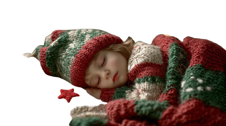Sleeping Christmas Baby Vinyl Car Decal Sticker – Waterproof & UV-Resistant 2.72"