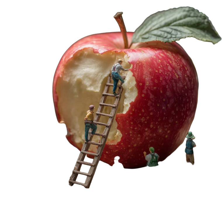 Giant Apple Gathering Vinyl Car Decal Sticker – Waterproof & UV-Resistant 3.4133333333333336"