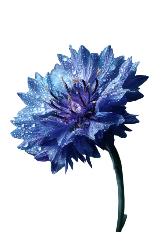 Blooming Cornflower Dew Vinyl Car Decal Sticker – Waterproof & UV-Resistant 8.96"