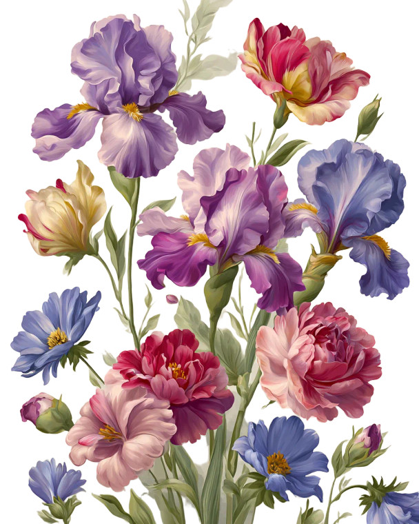 Oversized Blooming Flowers V2 Vinyl Car Decal Sticker – Waterproof & UV-Resistant 8.0"
