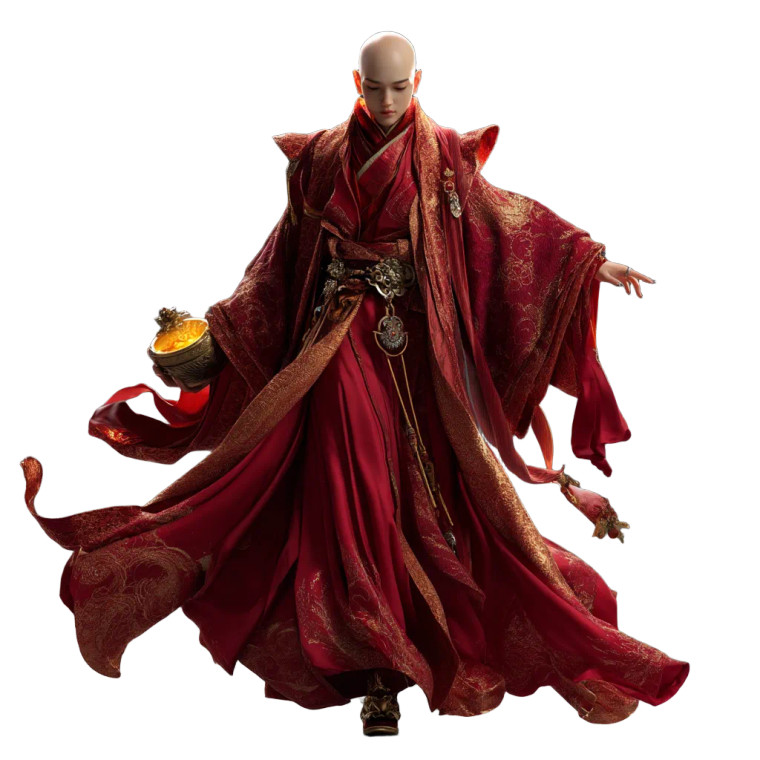 Stylized Buddhist Monk Vinyl Car Decal Sticker – Waterproof & UV-Resistant 3.4133333333333336"