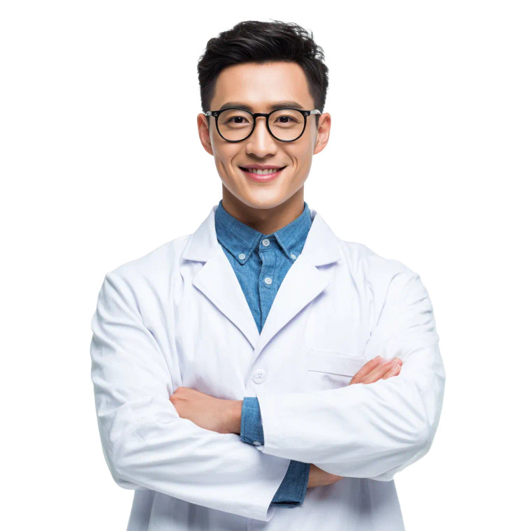 Young Doctor Smiling Vinyl Car Decal Sticker – Waterproof & UV-Resistant 3.4133333333333336"