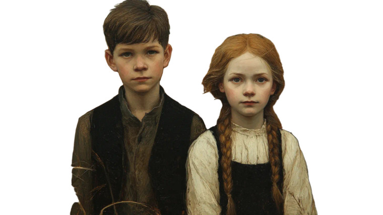 Children In Wheat Vinyl Car Decal Sticker – Waterproof & UV-Resistant 2.72"