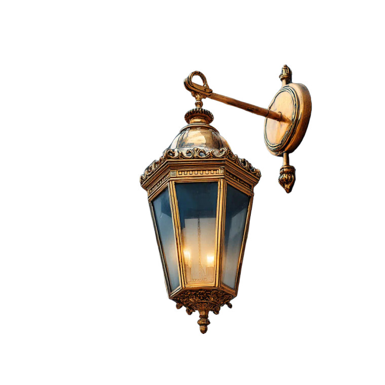 Vintage Golden Lantern Vinyl Car Decal Sticker – Waterproof & UV-Resistant 6.826666666666667"