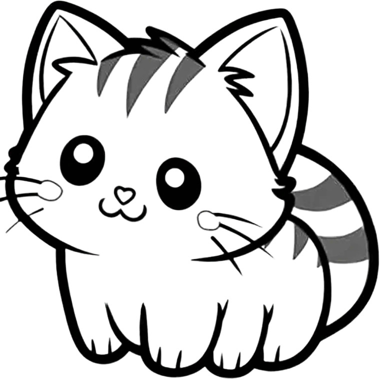 Fluffy Cat Outline Vinyl Car Decal Sticker – Waterproof & UV-Resistant 6.826666666666667"