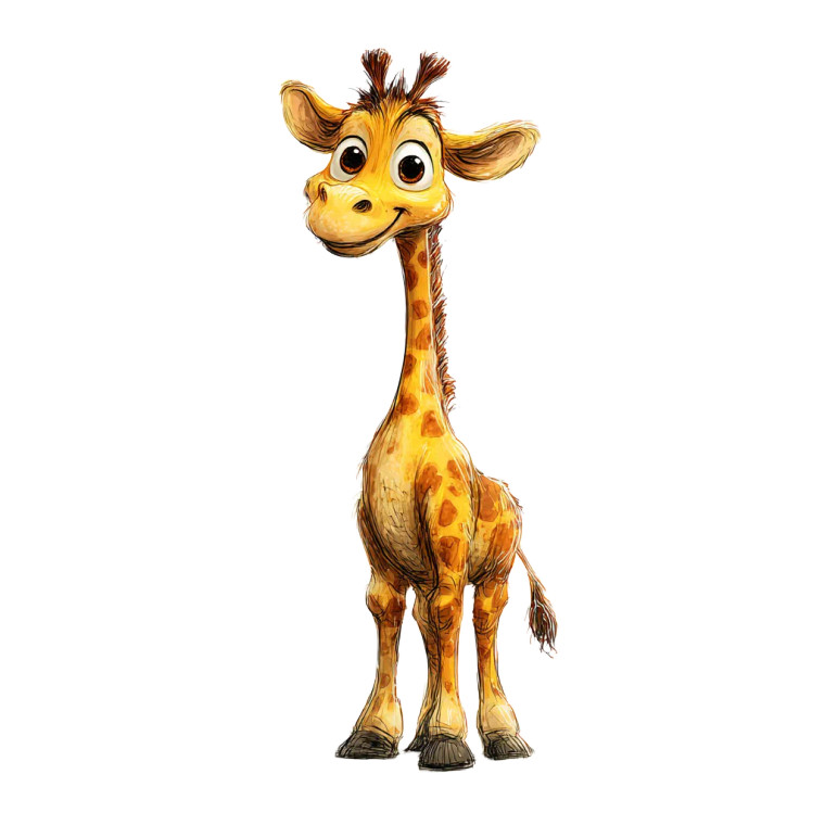 Smiling Young Giraffe Vinyl Car Decal Sticker – Waterproof & UV-Resistant 3.4133333333333336"