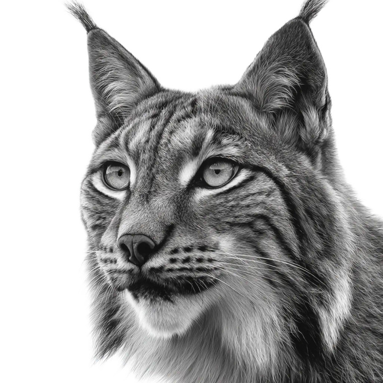 Lynx Portrait Vinyl Car Decal Sticker – Waterproof & UV-Resistant 3.4133333333333336"