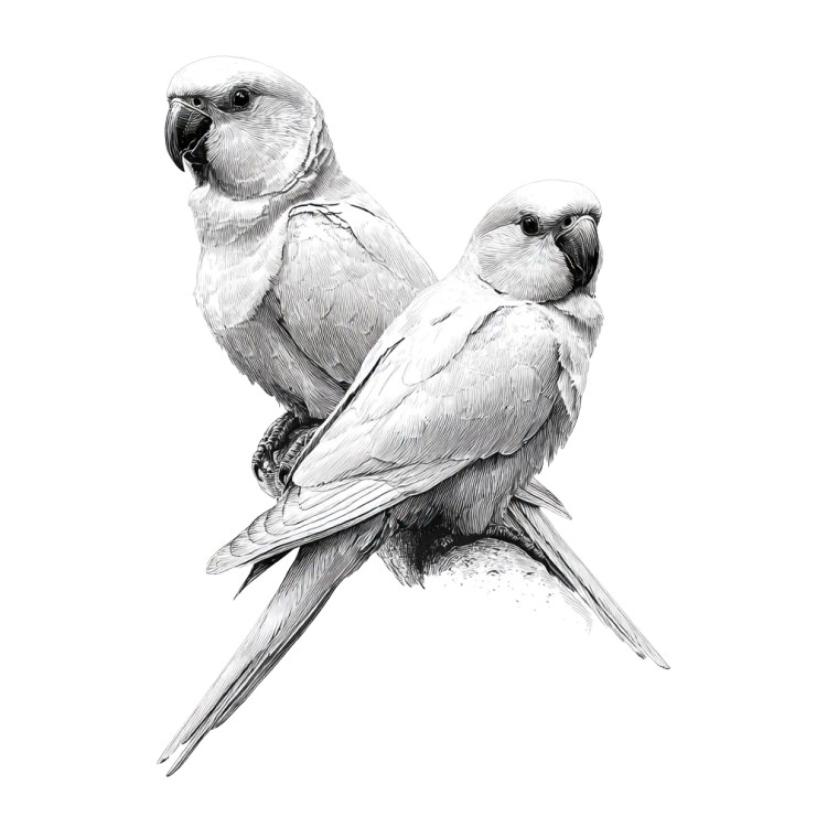 Ring Necked Parakeets Vinyl Car Decal Sticker – Waterproof & UV-Resistant 3.4133333333333336"