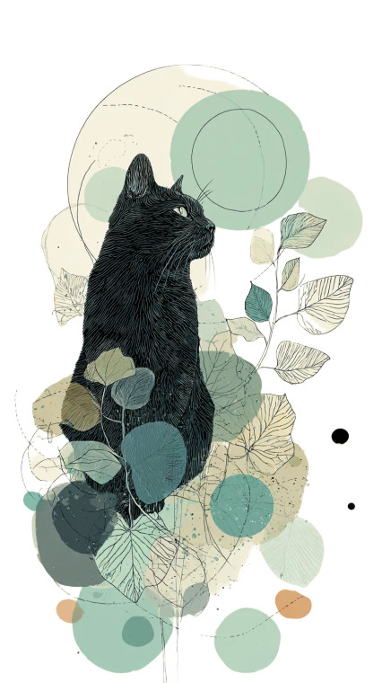 Japanese Black Cat Vinyl Car Decal Sticker – Waterproof & UV-Resistant 9.706666666666667"